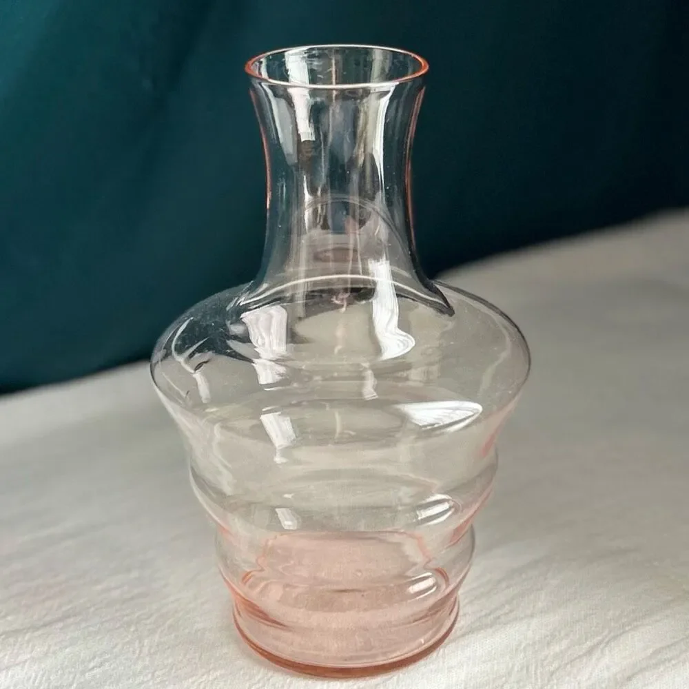 Vintage MCM Tiffin-Franciscan Blush Pink Tunble-Up Decanter Vase